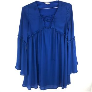 Women’s Altar’d State Cobalt Peplum Blouse S